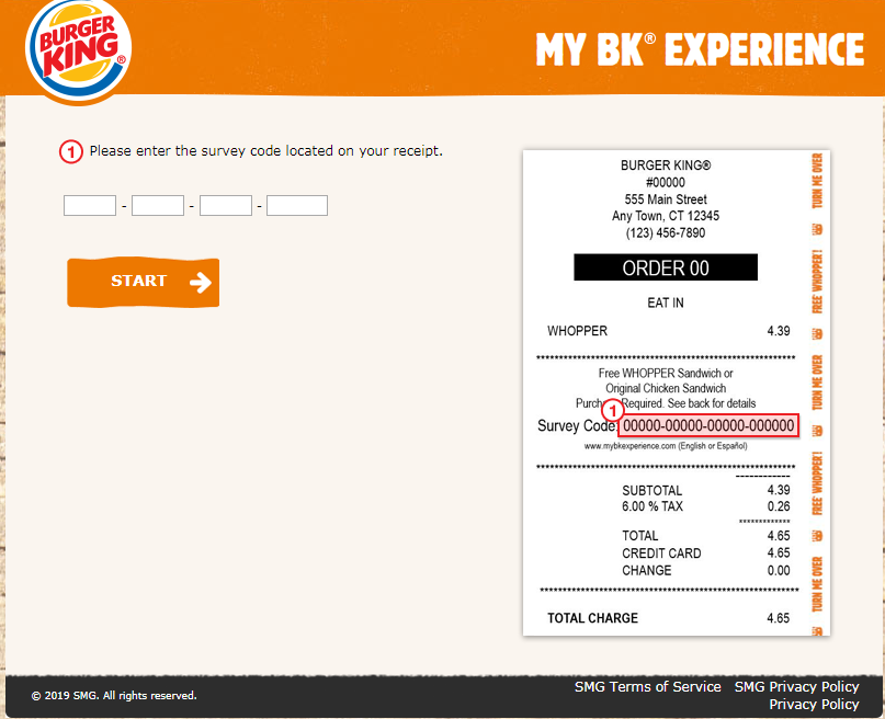 Participating in MyBKExperience Survey by Burger King