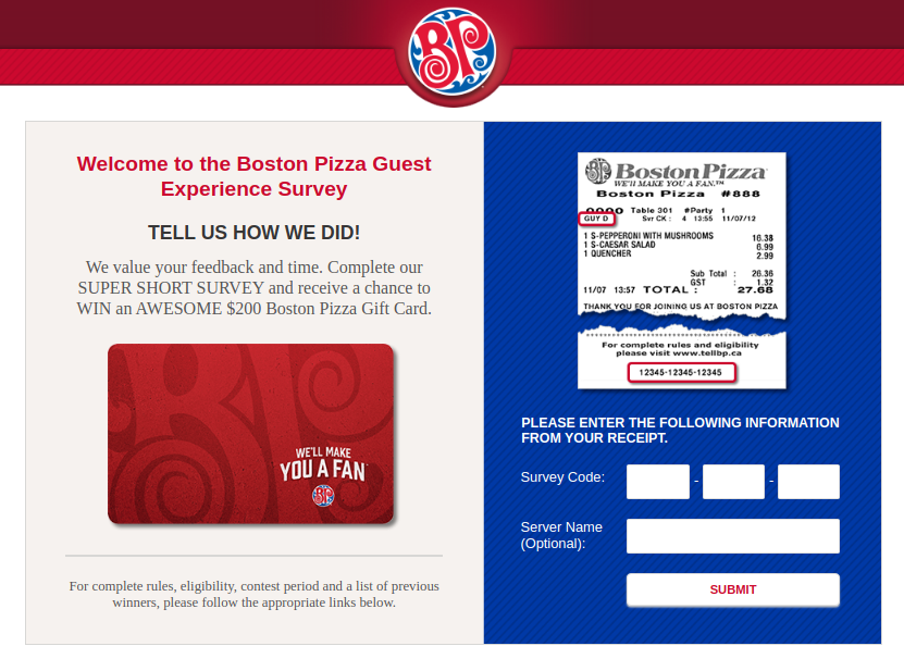 Boston Pizza Survey