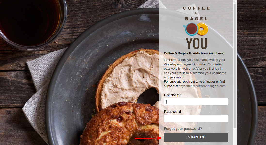 Coffee and Bagel Login